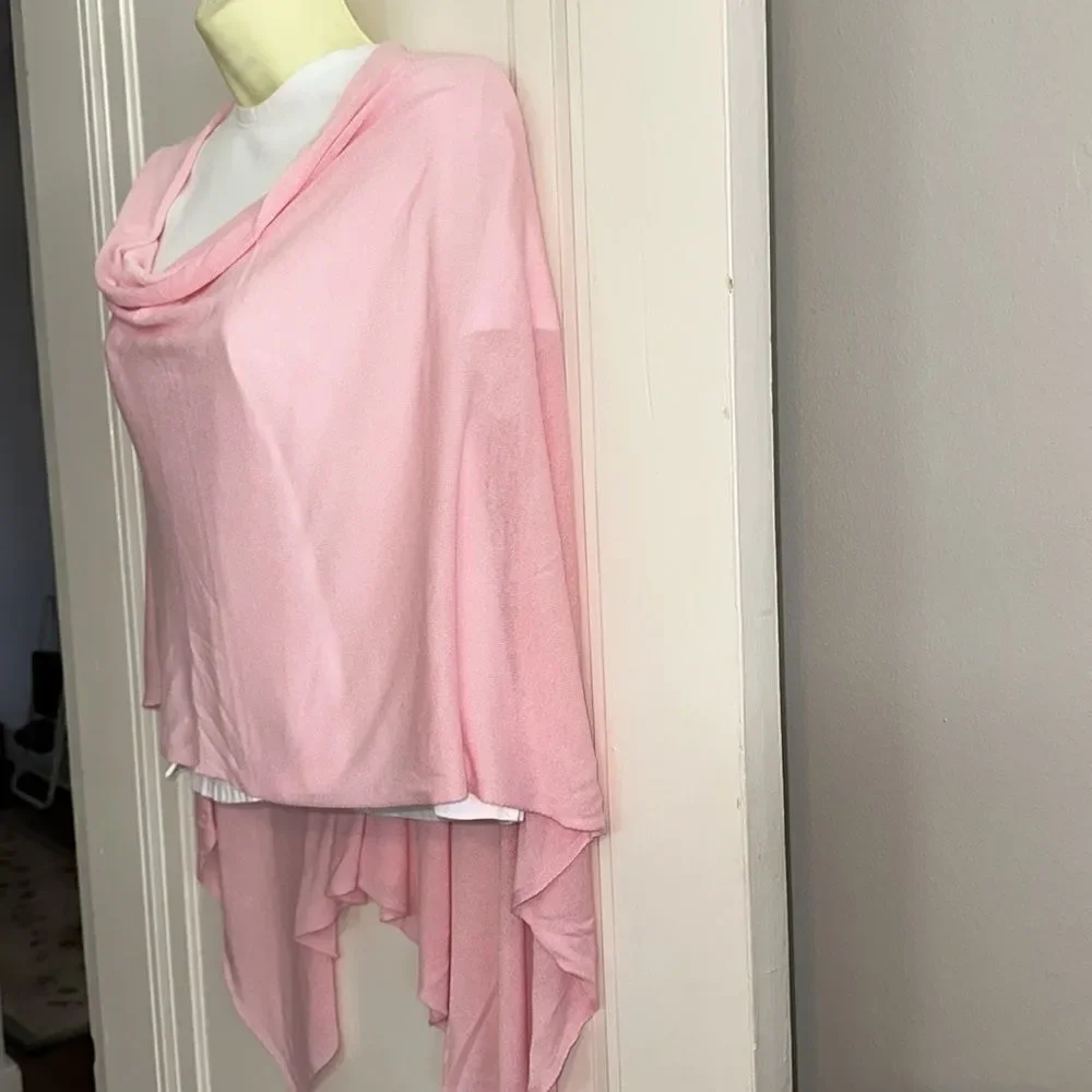 Kerisma pink‎ viscose/tencel/modal knit shawl/wrap with hole for head